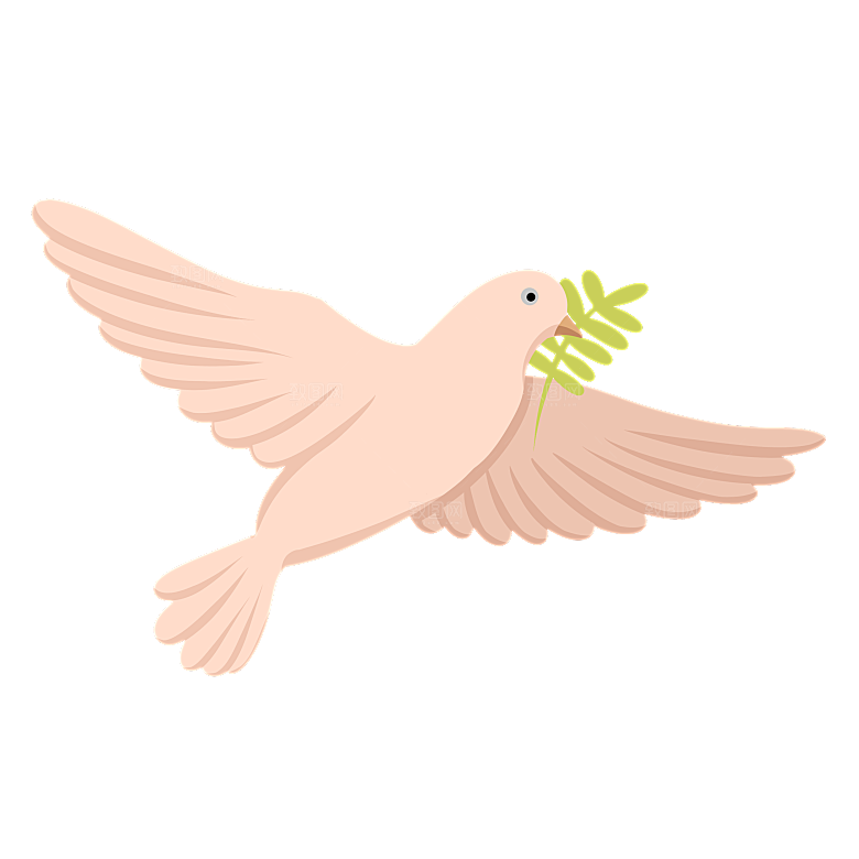 卡通和平信鸽飞翔插图PGN手绘白鸽素材