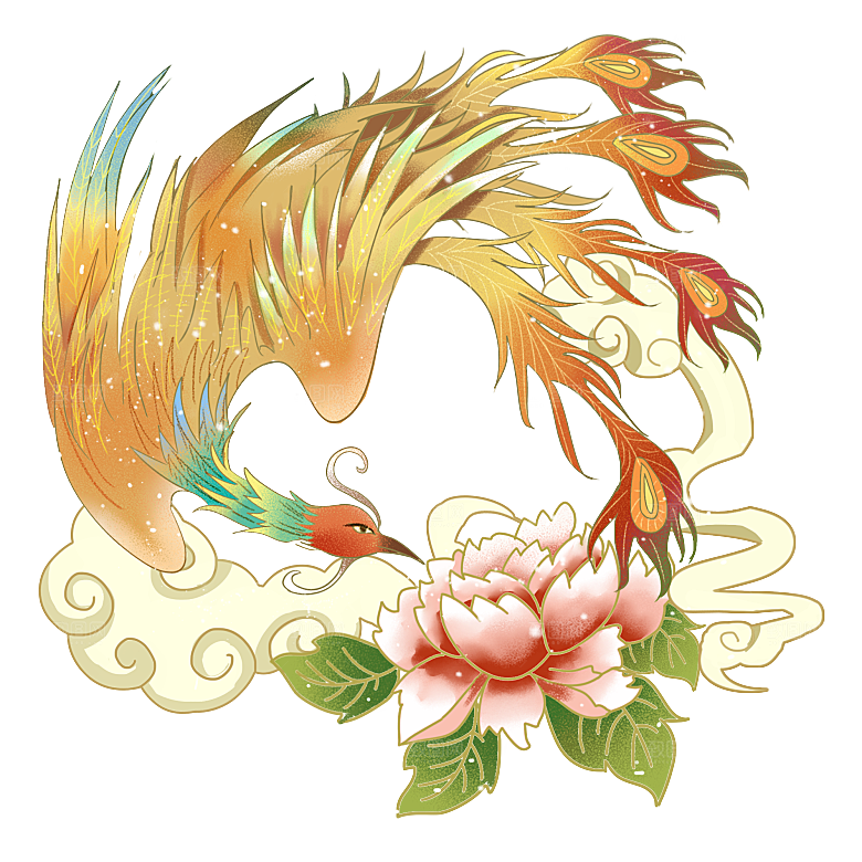 传统神兽青龙白虎凤凰麒麟PNG免抠