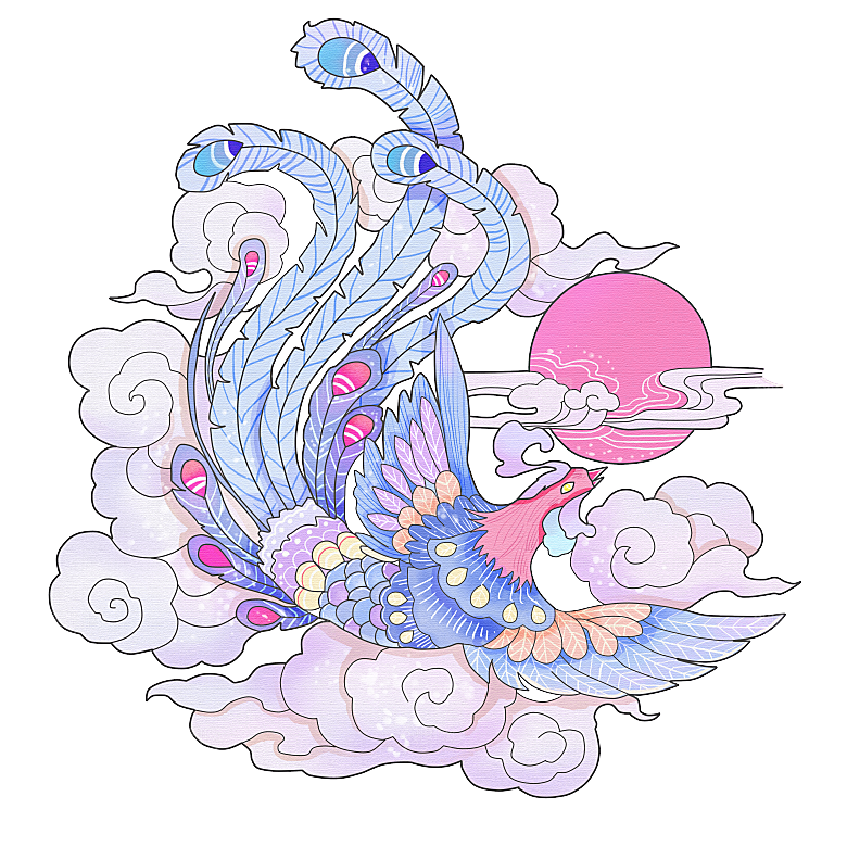 传统神兽青龙白虎凤凰麒麟PNG免抠