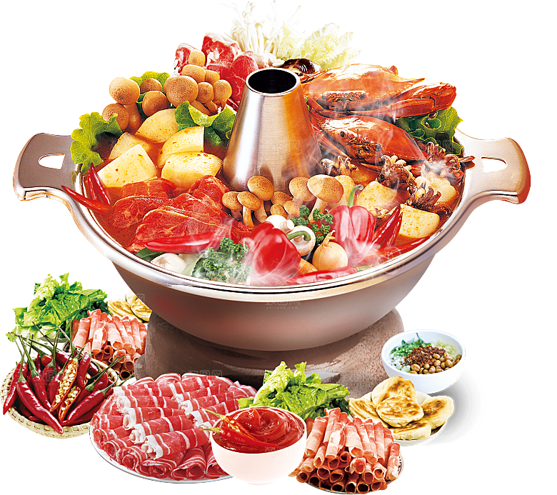 四川重庆自助餐饮火锅美食PNG免抠图
