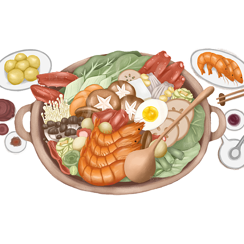四川重庆自助餐饮火锅美食PNG免抠图