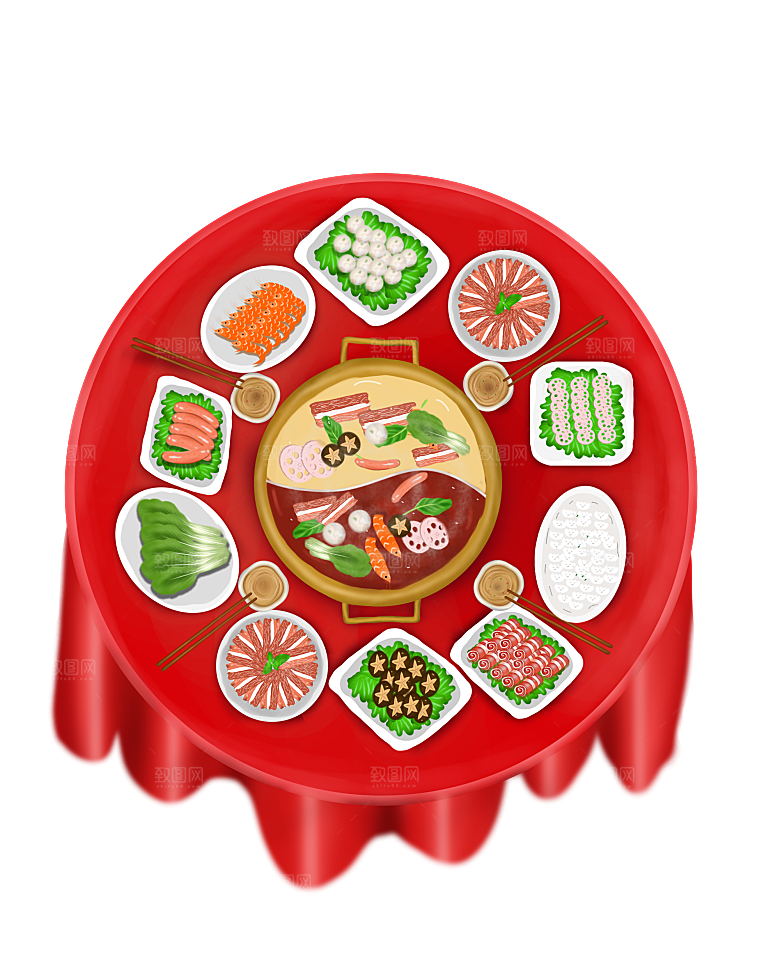 四川重庆自助餐饮火锅美食PNG免抠图