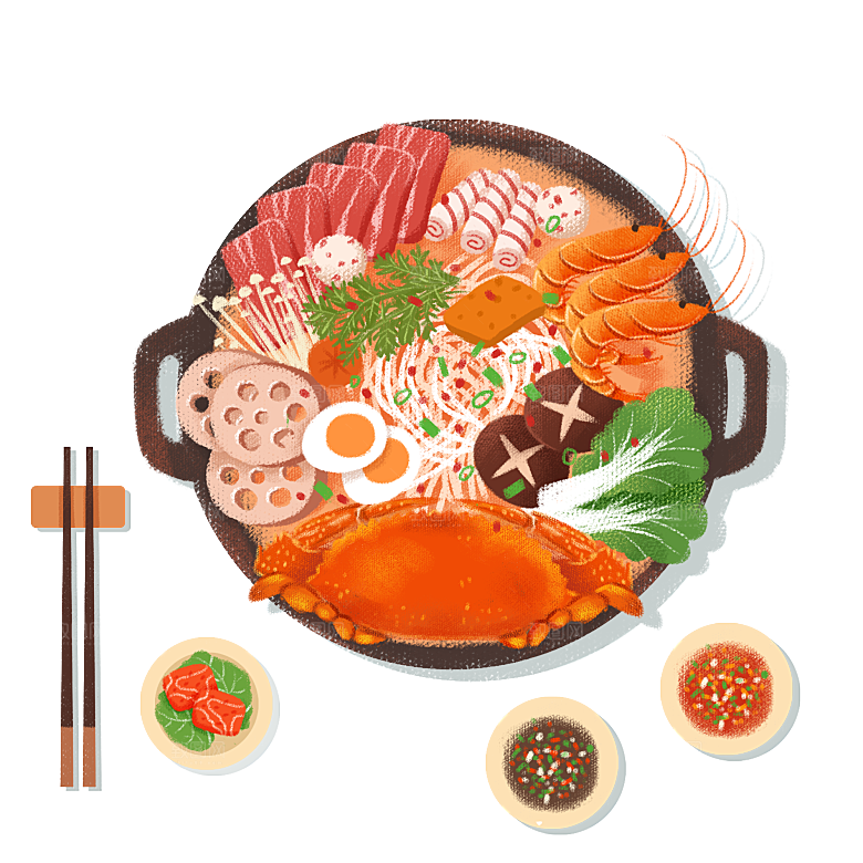四川重庆自助餐饮火锅美食PNG免抠图素材