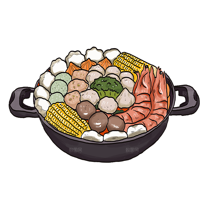 四川重庆自助餐饮火锅美食PNG免抠图
