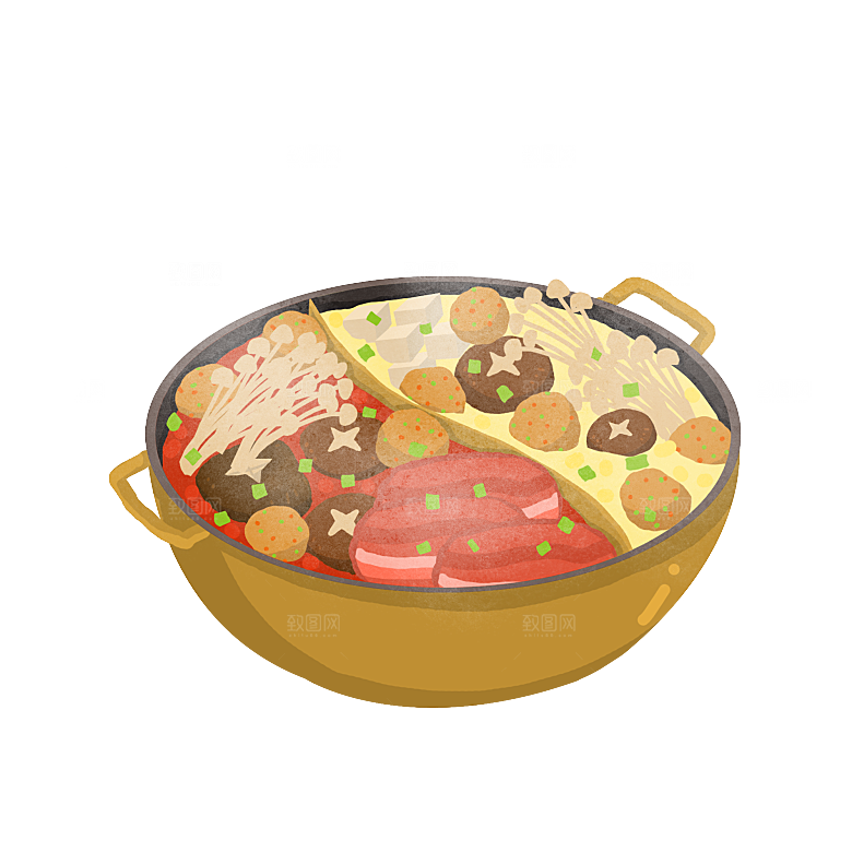 四川重庆自助餐饮火锅美食PNG免抠图素材