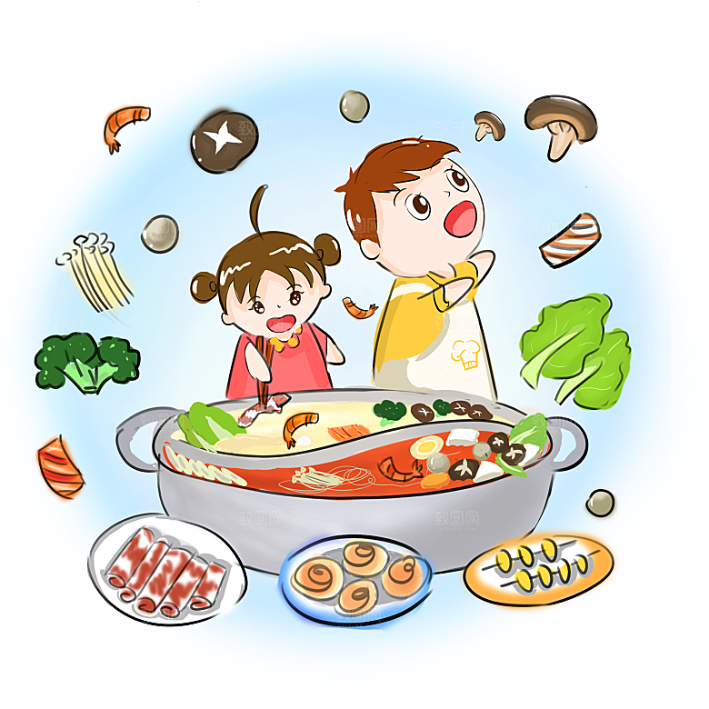 四川重庆自助餐饮火锅美食PNG免抠图