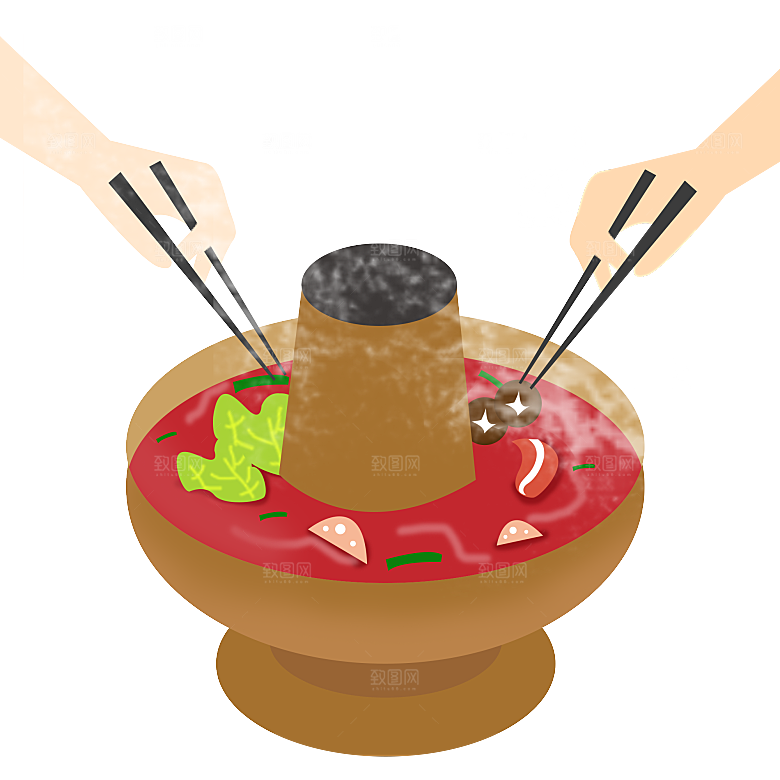 四川重庆自助餐饮火锅美食PNG免抠图