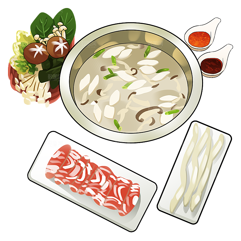 四川重庆自助餐饮火锅美食PNG免抠图