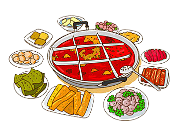 四川重庆自助餐饮火锅美食PNG免抠图