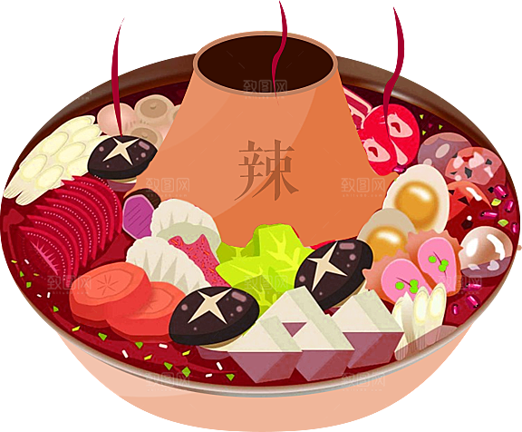 四川重庆自助餐饮火锅美食PNG免抠图