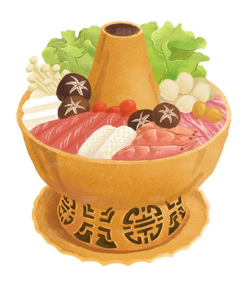 四川重庆自助餐饮火锅美食PNG免抠图
