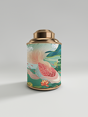 中国风茶叶罐包装礼盒样机