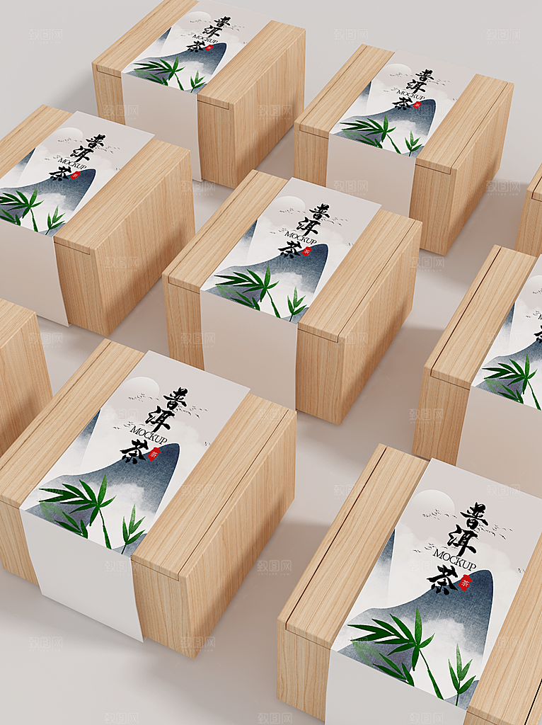 中国风茶叶罐包装礼盒样机