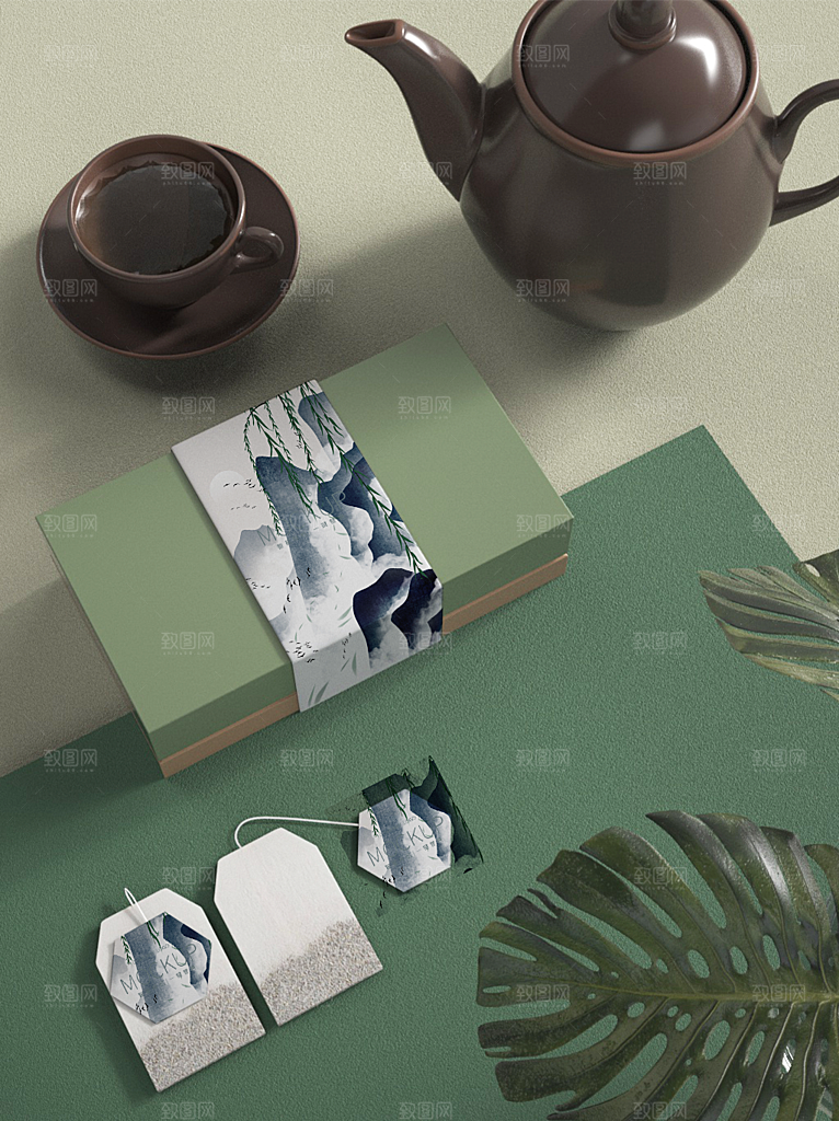 传统茶叶包装茶叶罐包装样机