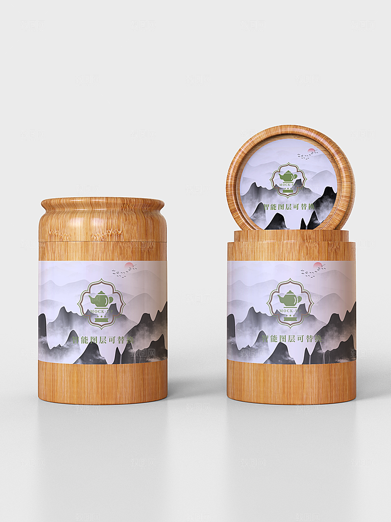 传统茶叶包装茶叶罐包装样机
