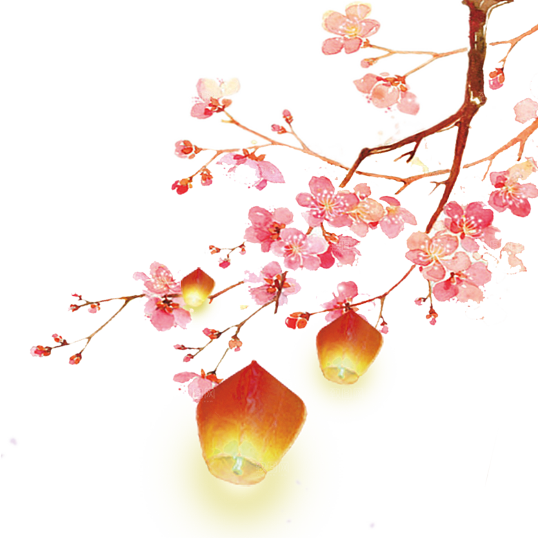 中国风许愿灯孔明灯元宵灯笼PNG