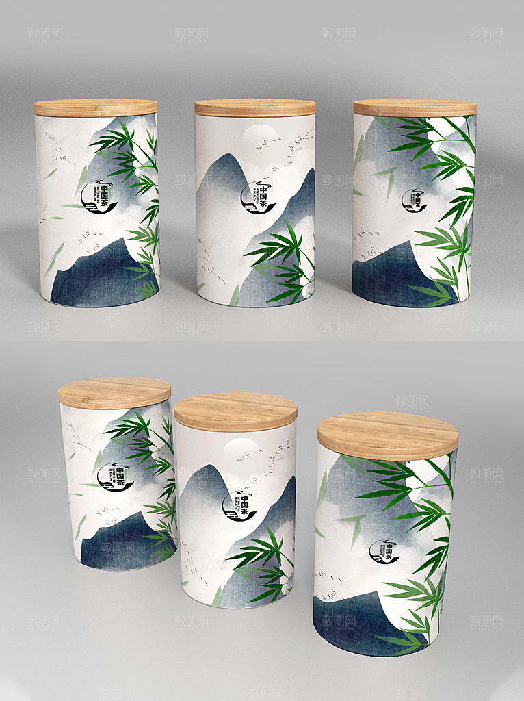 传统茶叶包装茶叶罐包装样机