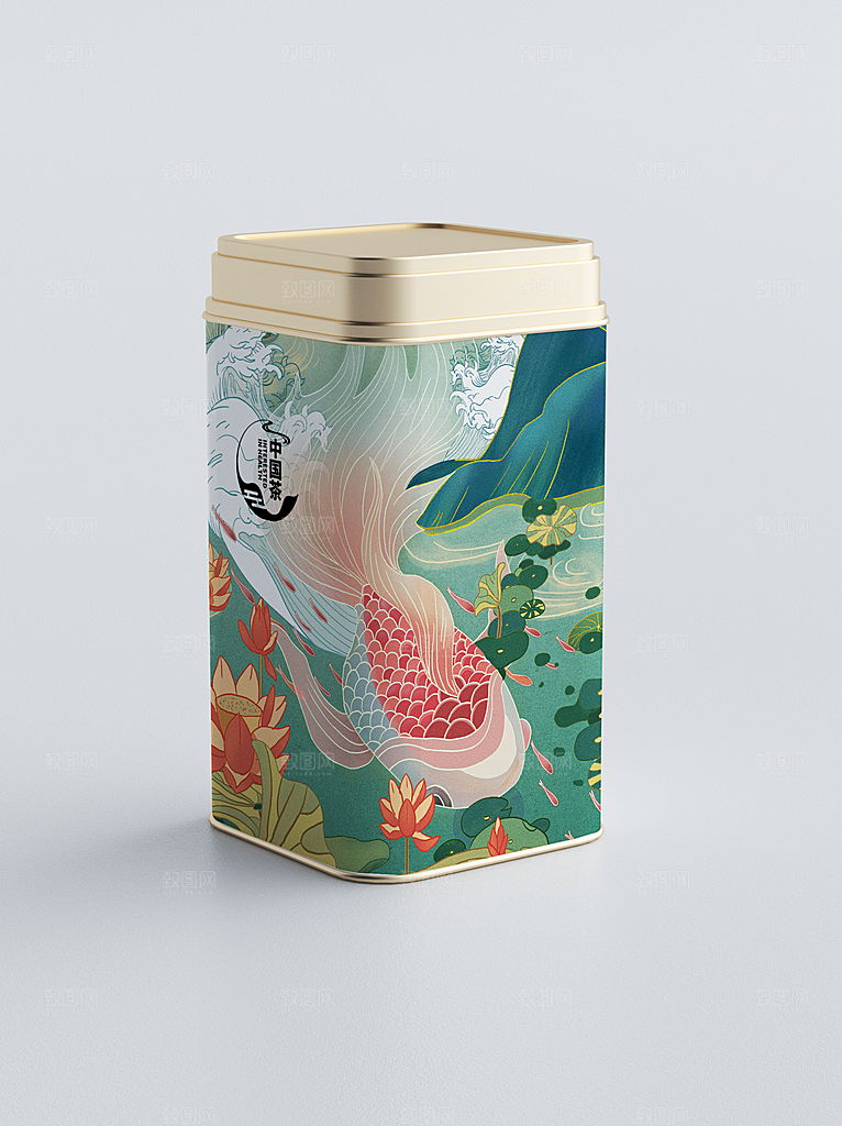 传统茶叶包装茶叶罐包装样机