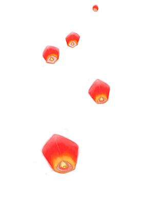 中国风许愿灯孔明灯元宵灯笼PNG素材元素