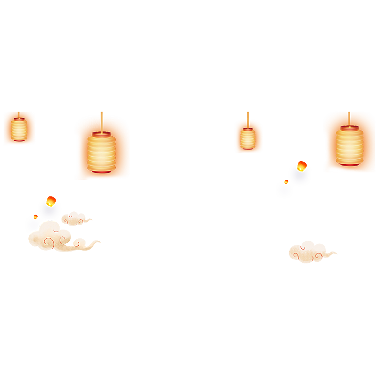 中国风许愿灯孔明灯元宵灯笼PNG