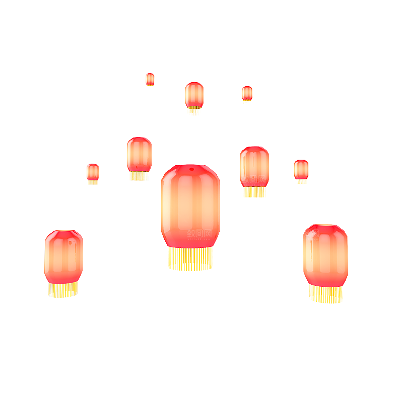 中国风许愿灯孔明灯元宵灯笼PNG