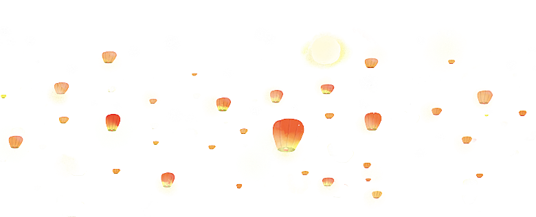 中国风许愿灯孔明灯元宵灯笼PNG