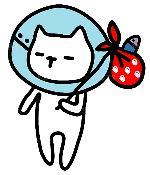 手绘简笔卡通可爱猫咪手账免抠PNG