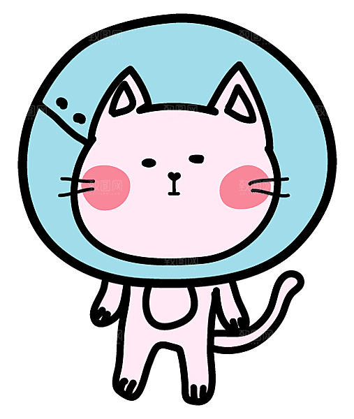 手绘简笔卡通可爱猫咪手账免抠PNG