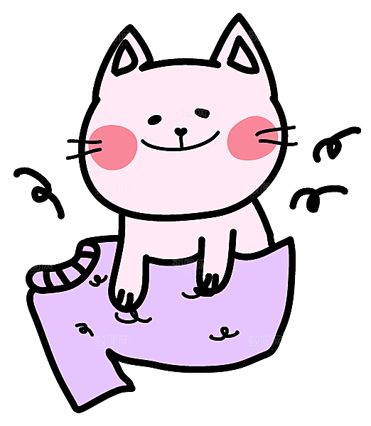 手绘简笔卡通可爱猫咪手账免抠PNG