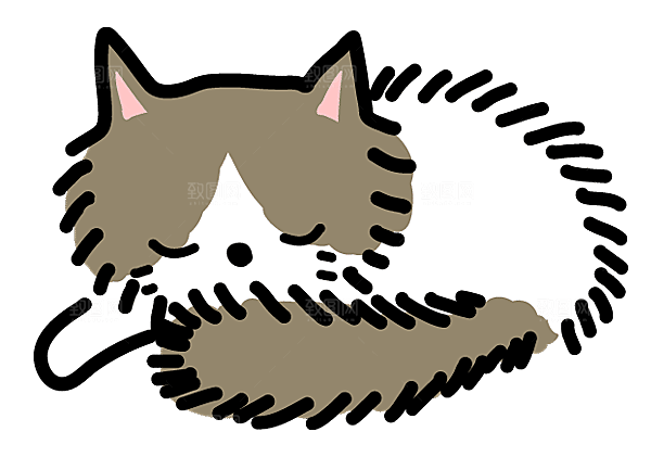 手绘简笔卡通可爱猫咪手账免抠PNG