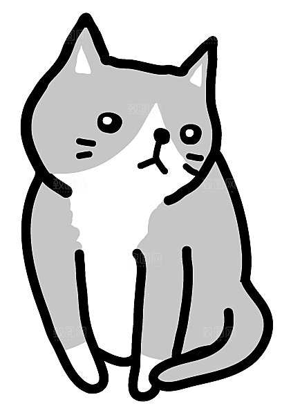 手绘简笔卡通可爱猫咪手账免抠PNG