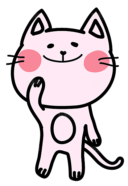 手绘简笔卡通可爱猫咪手账免抠PNG素材