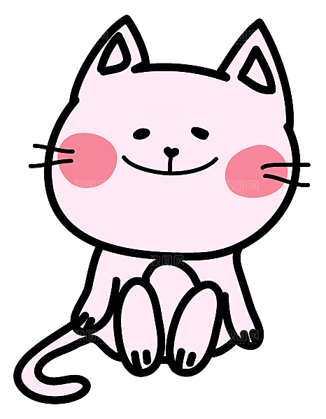 手绘简笔卡通可爱猫咪手账免抠PNG素材