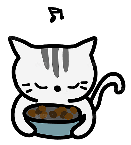手绘简笔卡通可爱猫咪手账免抠PNG素材