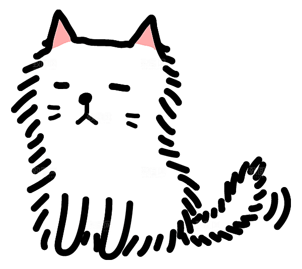 手绘简笔卡通可爱猫咪手账免抠PNG素材