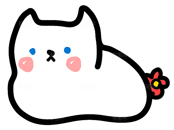 手绘简笔卡通可爱猫咪手账免抠PNG素材