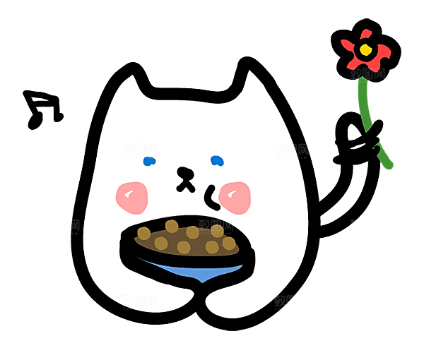 手绘简笔卡通可爱猫咪手账免抠PNG素材