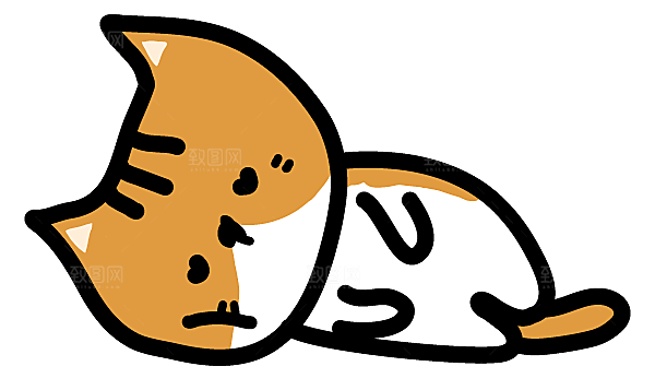 手绘简笔卡通可爱猫咪手账免抠PNG
