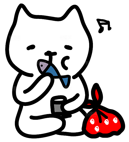手绘简笔卡通可爱猫咪手账免抠PNG
