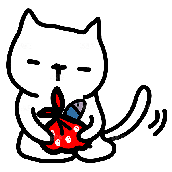 手绘简笔卡通可爱猫咪手账免抠PNG
