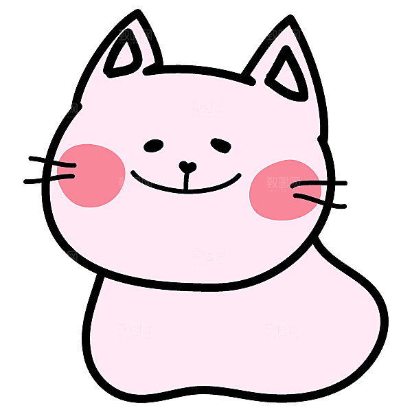手绘简笔卡通可爱猫咪手账免抠PNG
