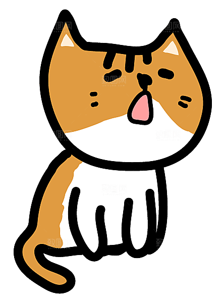 手绘简笔卡通可爱猫咪手账免抠PNG