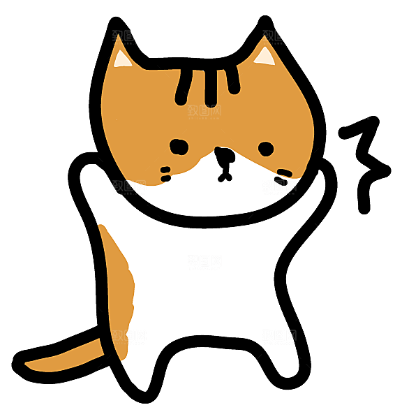 手绘简笔卡通可爱猫咪手账免抠PNG素材
