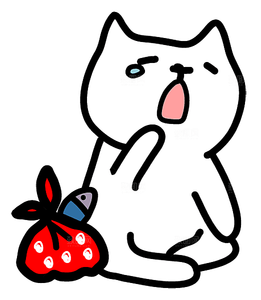 手绘简笔卡通可爱猫咪手账免抠PNG素材
