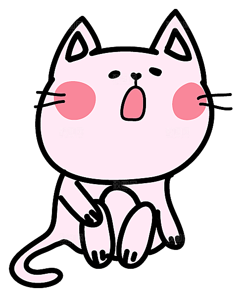 手绘简笔卡通可爱猫咪手账免抠PNG素材