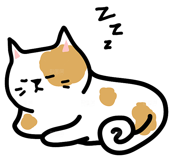 手绘简笔卡通可爱猫咪手账免抠PNG素材