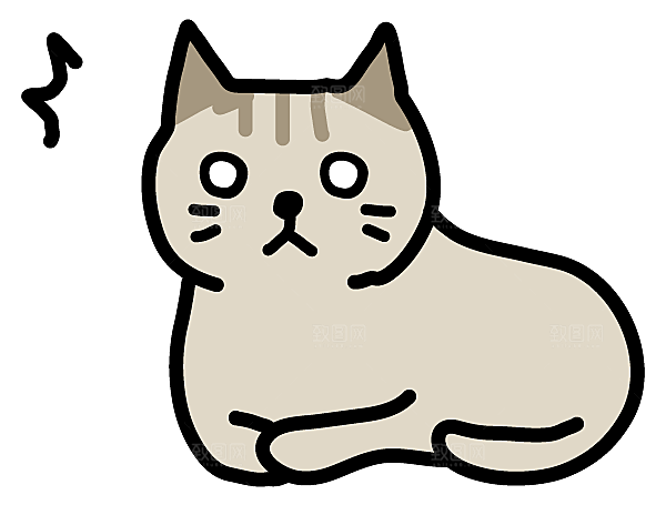 手绘简笔卡通可爱猫咪手账免抠PNG素材
