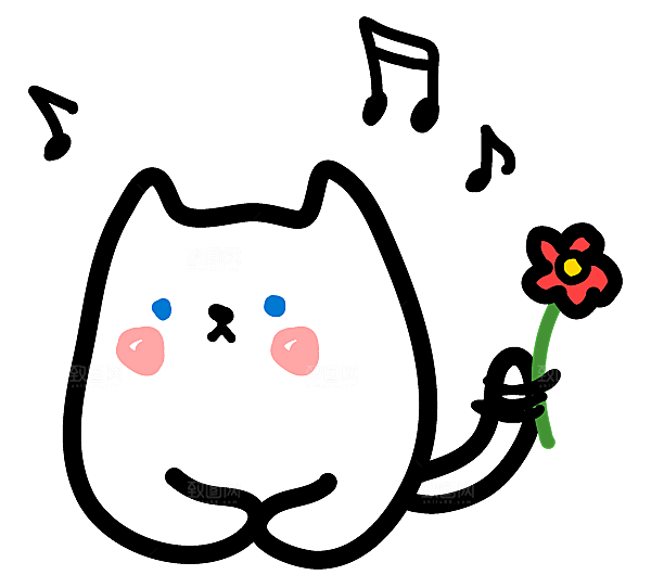 手绘简笔卡通可爱猫咪手账免抠PNG素材