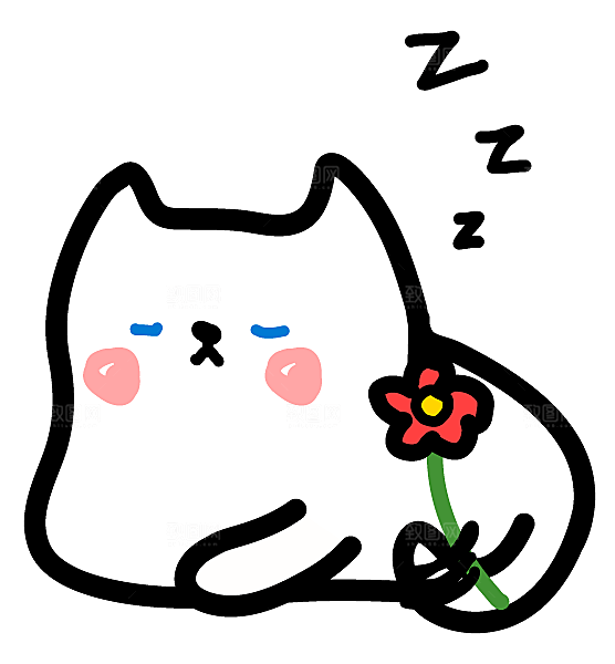 手绘简笔卡通可爱猫咪手账免抠PNG素材