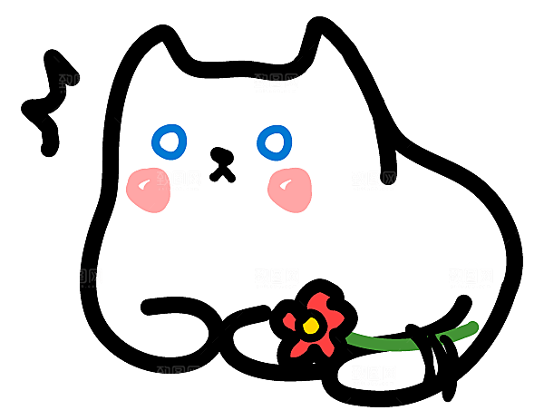 手绘简笔卡通可爱猫咪手账免抠PNG素材
